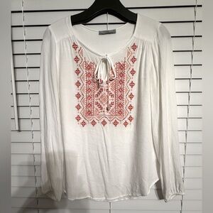 Dalia White and Red embroidered & decoration with beads size S